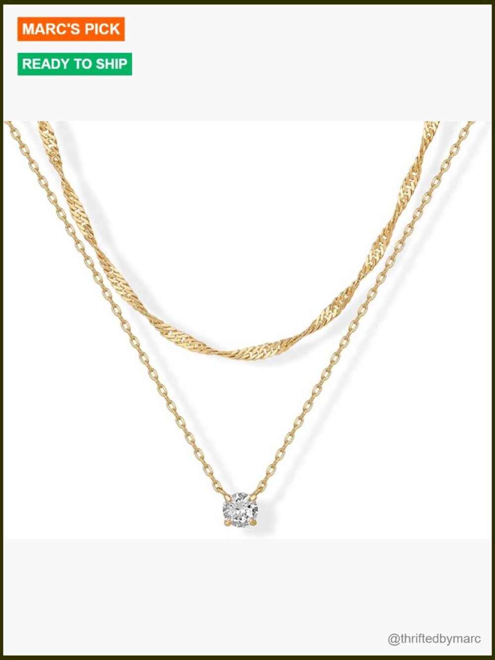 Layered Twisted Singapore Chain Choker with Pendant Necklace Set